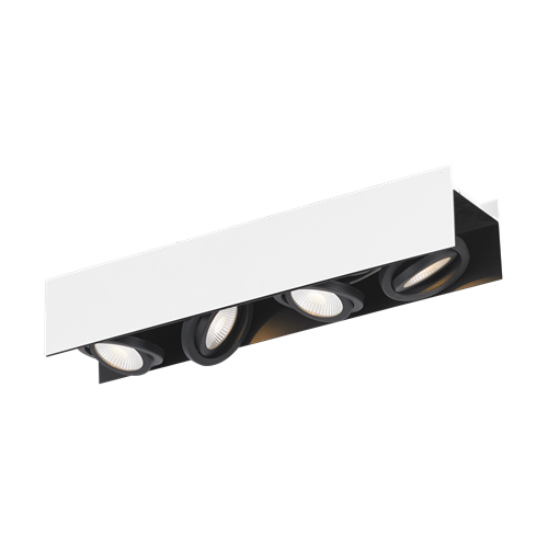 Vidago loftlampe i Metal Sort og Aluminium Hvid, 3x5,4W LED, længde 46,5 cm, bredde 13 cm, højde 11 cm.